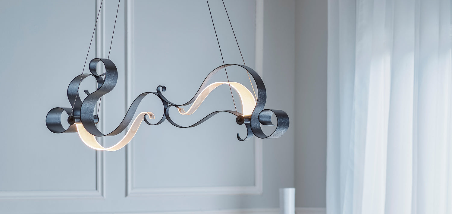 Hand-Forged Contemporary Pendant Light by Hubbardton Forge