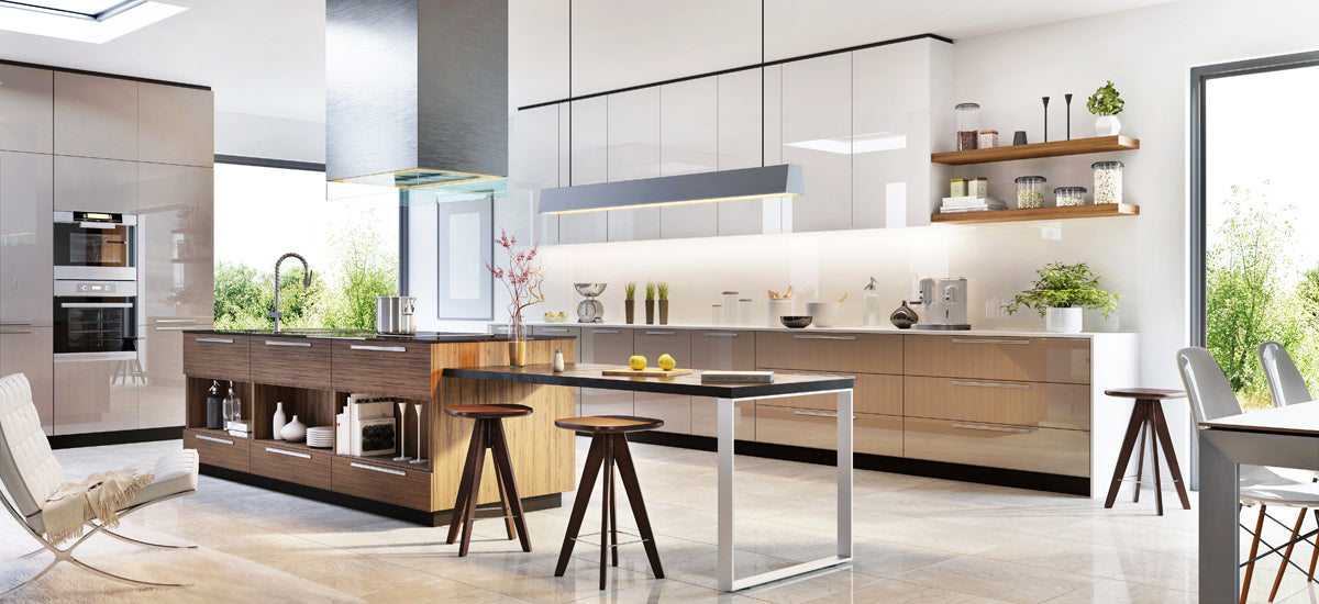 Modern Lighting showcased in a modern style kitchen.