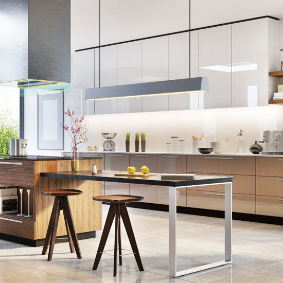 Modern Lighting showcased in a modern style kitchen.