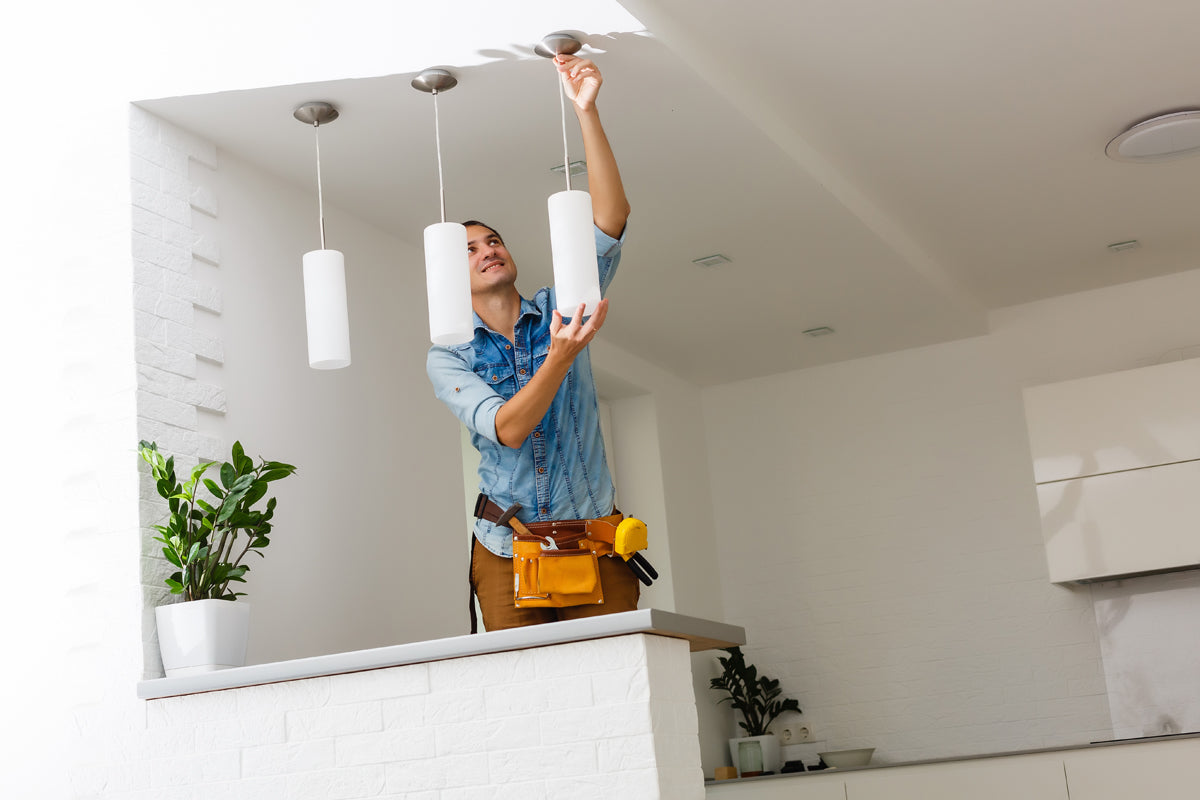 A Professional Electrician showcased installing pendant lights.