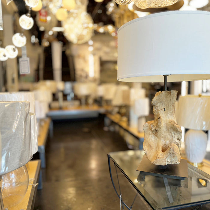 Designer Table Lamps showcased at Lamps Expo's Lighting Showroom in Los Angeles.