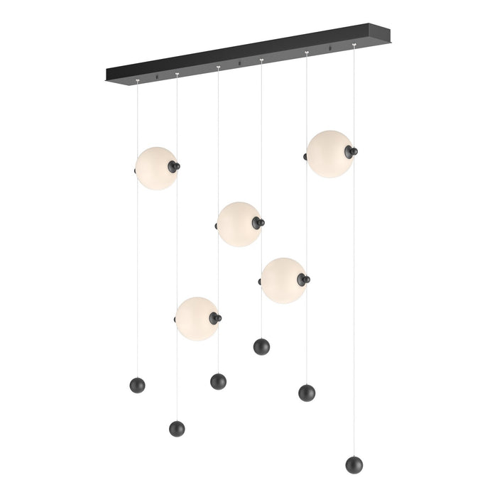 Abacus 5-Light LED Pendant in Black - 139050-LED-STND-10-GG0668 by Hubbardton Forge