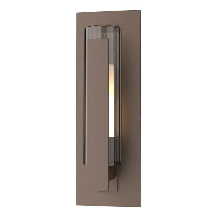 Vertical Bar Fluted Glass Small Outdoor Sconce in Coastal Bronze - 307281-SKT-75-ZU0660 by Hubbardton Forge