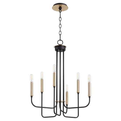 630-6-6980 - Hope Chandelier in Textured Black with Aged Brass by Quorum