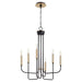 630-6-6980 - Hope Chandelier in Textured Black with Aged Brass by Quorum