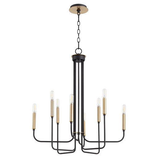 630-8-6980 - Hope Chandelier in Textured Black with Aged Brass by Quorum