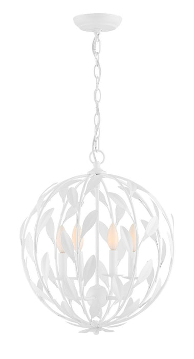 504-MT- Broche 4-Light Chandelier in Matte White by Crystorama