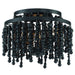 POP-A5073-MK- Poppy 3-Light Ceiling Mount in Matte Black with Black Wood Beads by Crystorama