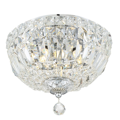 ROS-A1003-CH-CL-MWP- Rosyln 3-Light Ceiling Mount in Polished Chrome with Hand Cut Crystal by Crystorama