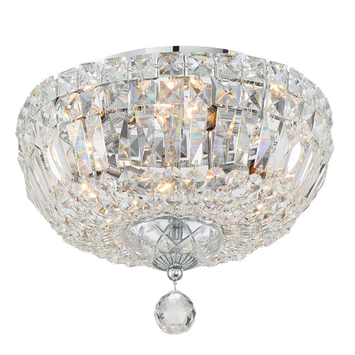 ROS-A1004-CH-CL-MWP- Rosyln 4-Light Ceiling Mount in Polished Chrome with Hand Cut Crystal by Crystorama