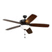 Colony Super Max Plus 60" Ceiling Fan in Midnight Black / Matte White Glass