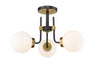 477-3SF-MB-OBR - Parsons 3-Light Semi Flush Mount in Matte Black & Olde Brass by Z-Lite Lighting