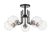 477-5SF-MB-BN - Parsons 5-Light Semi Flush Mount in Matte Black & Brushed Nickel by Z-Lite Lighting