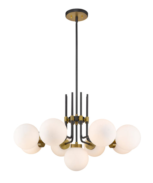 477-9MB-OBR - Parsons 9-Light Chandelier in Matte Black & Olde Brass by Z-Lite Lighting