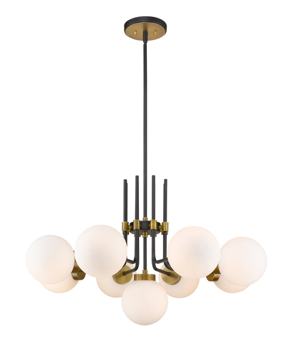 477-9MB-OBR - Parsons 9-Light Chandelier in Matte Black & Olde Brass by Z-Lite Lighting