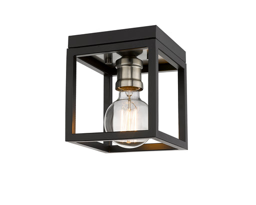 480F1-MB-BN - Kube 1-Light Flush Mount in Matte Black & Brushed Nickel by Z-Lite Lighting