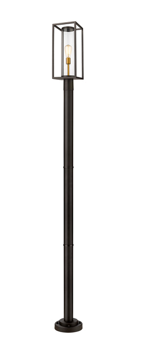 584PHMR-567P-DBZ - Dunbroch 1-Light Outdoor Post Mount in Deep Bronze & Brass by Z-Lite Lighting