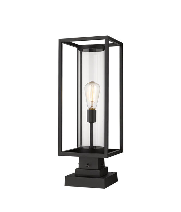 584PHMS-SQPM-BK - Dunbroch 1-Light Outdoor Pier Mount in Black by Z-Lite Lighting