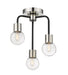 621-3SF-MB-PN - Neutra 3-Light Semi Flush Mount in Matte Black & Polished Nickel by Z-Lite Lighting