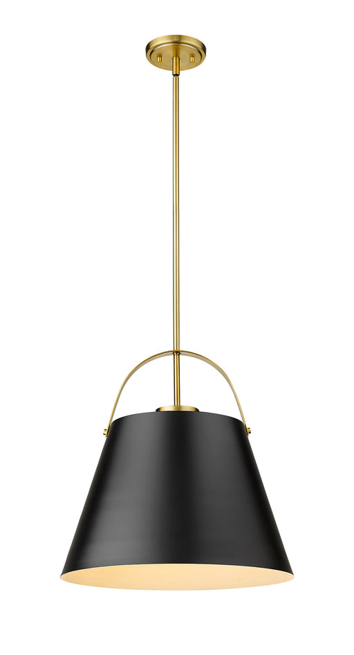 726P18-MB+HBR - Z-Studio 1-Light Pendant in Matte Black & Heritage Brass by Z-Lite Lighting