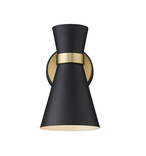 728-1S-MB-HBR - Soriano 1-Light Wall Sconce in Matte Black & Heritage Brass by Z-Lite Lighting