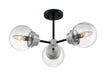 60-7133 - Axis 3-Light Semi Flush Mount in Matte Black & Brushed Nickel by Nuvo Lighting