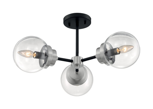 60-7133 - Axis 3-Light Semi Flush Mount in Matte Black & Brushed Nickel by Nuvo Lighting