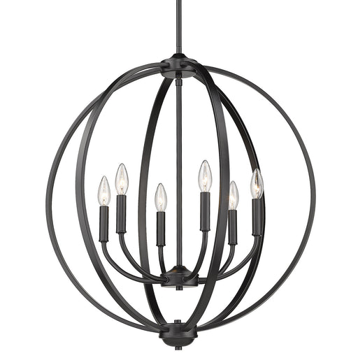 3167-6 BLK- Colson 6-Light Chandelier in Matte Black with No Shade by Golden Lighting