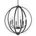 3167-6 BLK- Colson 6-Light Chandelier in Matte Black with No Shade by Golden Lighting