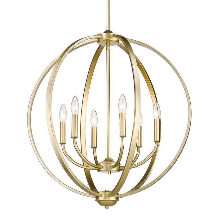 3167-6 OG- Colson 6-Light Chandelier in Olympic Gold with No Shade by Golden Lighting