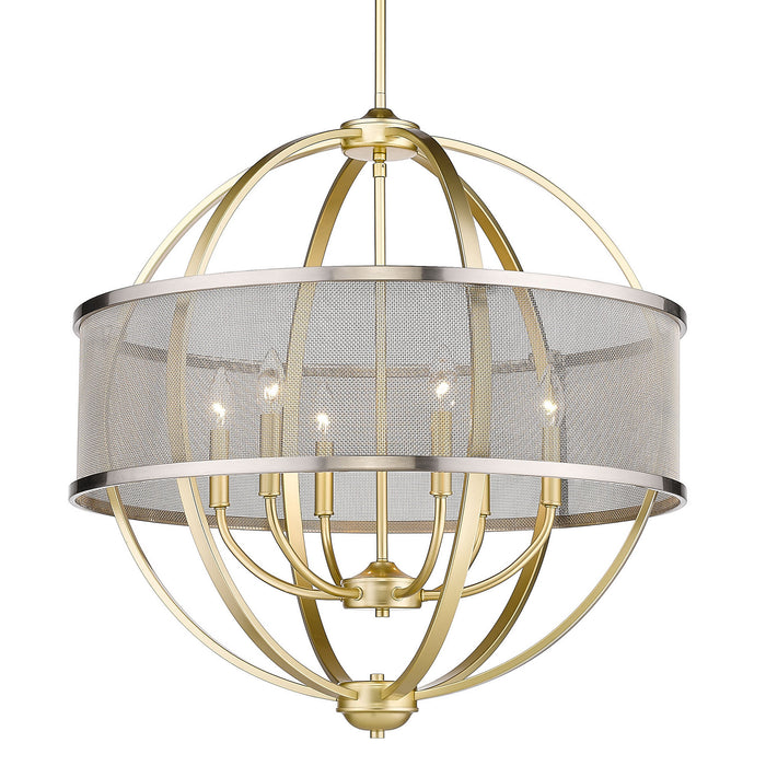 3167-6 OG-PW - Colson 6-Light Chandelier in Olympic Gold with Pewter by Golden Lighting