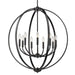 3167-9 BLK- Colson 9-Light Chandelier in Matte Black with No Shade by Golden Lighting