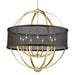 3167-9 OG-BLK- Colson 9-Light Chandelier in Olympic Gold with Matte Black Shade by Golden Lighting