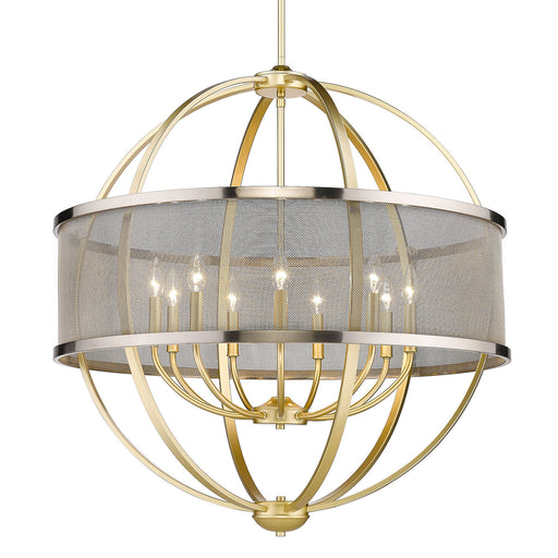 3167-9 OG-PW- Colson 9-Light Chandelier in Olympic Gold with Pewter by Golden Lighting