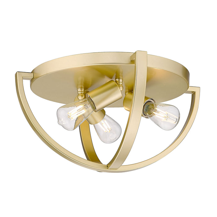 3167-FM15 OG- Colson 15" Flush Mount in Olympic Gold with No Shade by Golden Lighting