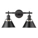 3306-BA2 BLK-BLK- Orwell 2-Light Bath Vanity in Matte Black with Matte Black Shades by Golden Lighting