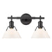 3306-BA2 BLK-OP- Orwell 2-Light Bath Vanity in Matte Black with Opal Glass Shades by Golden Lighting