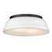 3602-14 BLK-WHT- Duncan 14" Flush Mount in Matte Black with Matte White Shade by Golden Lighting