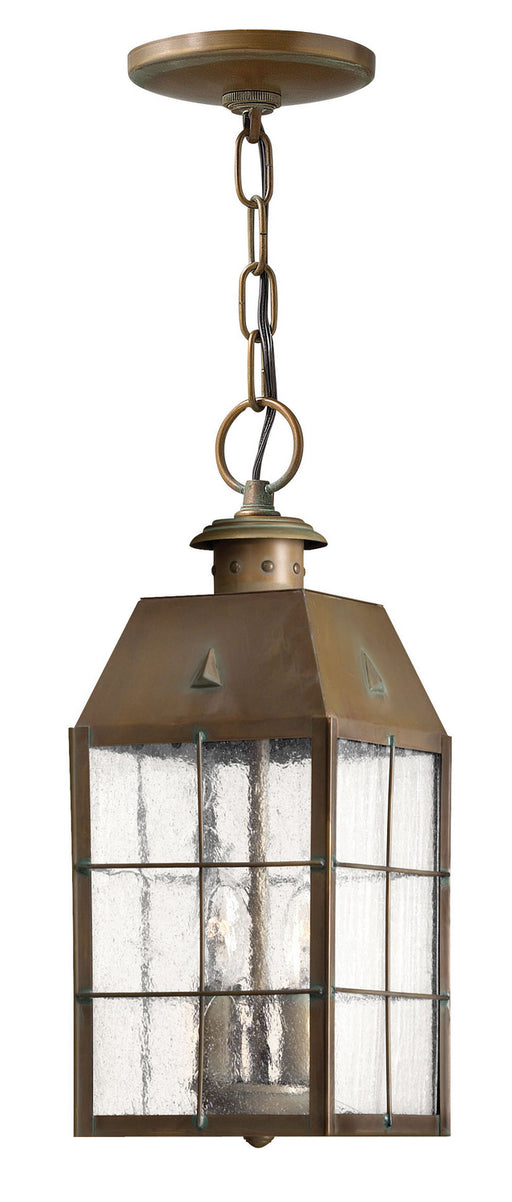 2372AS - Nantucket Medium Hanging Lantern in Aged Brass by Hinkley Lighting