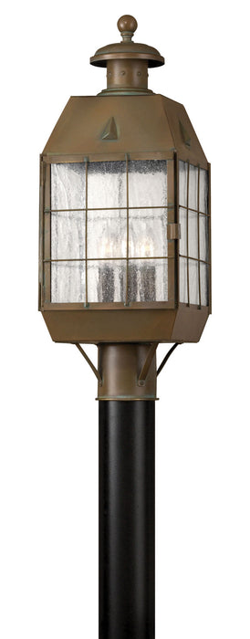 2371AS - Nantucket Large Post or Pier Mount Lantern in Aged Brass by Hinkley Lighting