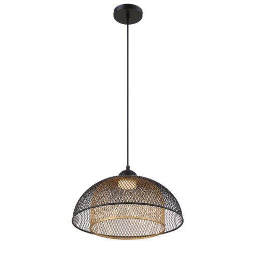 35945-017- Kenmore 1-Light Pendant in Black & Gold by Eurofase USA