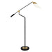 1211 - Ferdinand 1-Light Floor Lamp in Matte Black Painted with Modern Brass by Robert Abbey