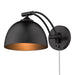 3688-A1W BLK-BLK - Rey 1-Light Articulating Wall Sconce in Matte Black with Matte Black Shade by Golden Lighting