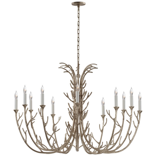 Silva 12 Light Chandelier in Burnished Silver Leaf