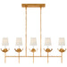 Illana Five Light Linear Chandelier in Antique Gold Leaf