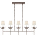 Illana Five Light Linear Chandelier in Burnished Silver Leaf