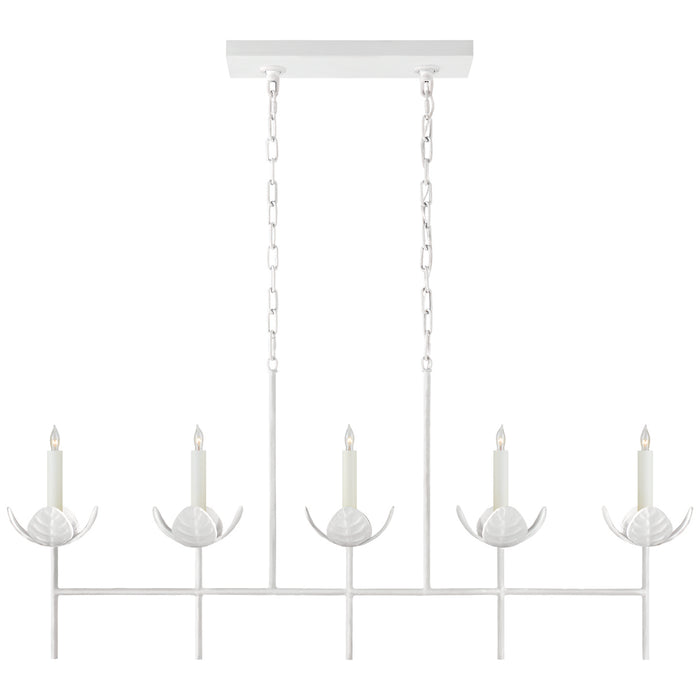 Illana Five Light Linear Chandelier in Plaster White