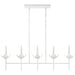 Illana Five Light Linear Chandelier in Plaster White