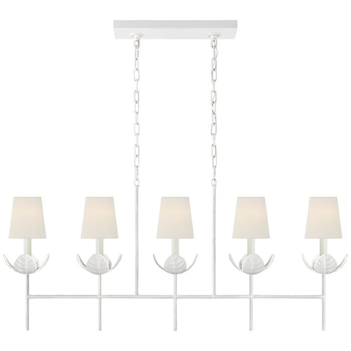 Illana Five Light Linear Chandelier in Plaster White