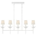 Illana Five Light Linear Chandelier in Plaster White